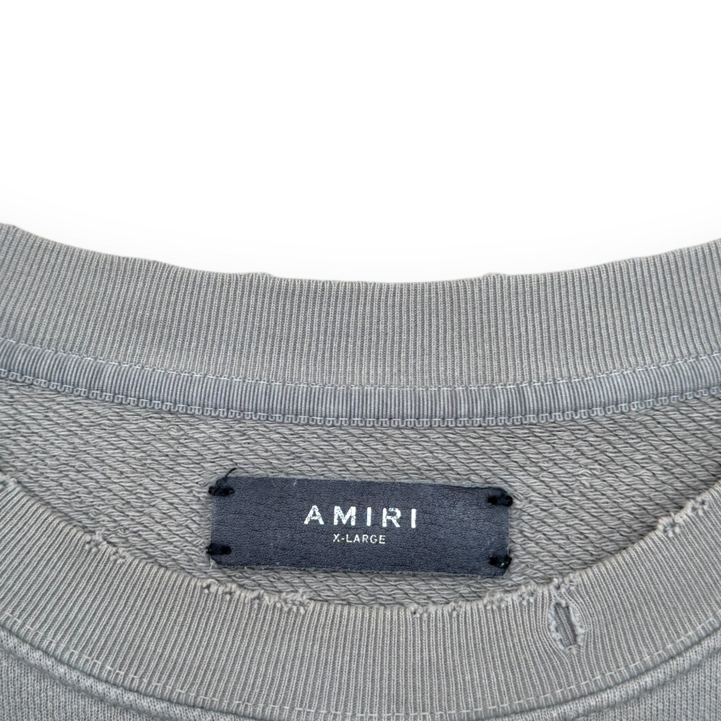 AMIRI DISTRESSED LOGO-PRINT SWEATSHIRT GREY / RED XL