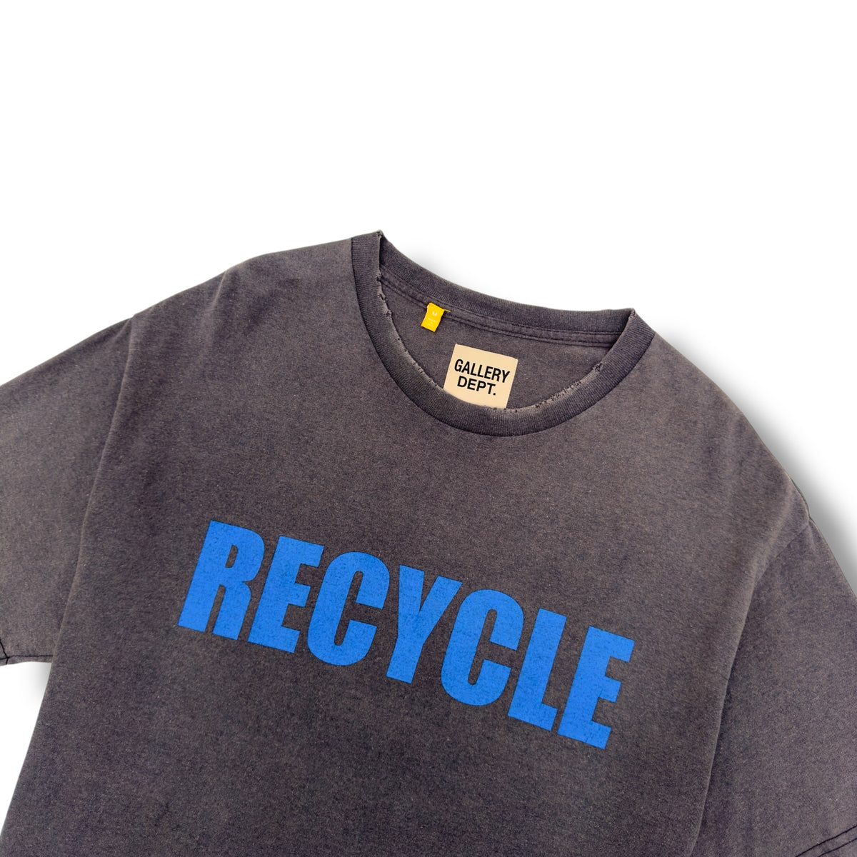 GALLERY DEPT. RECYCLE DISTRESSED T-SHIRT GREY / BLUE M