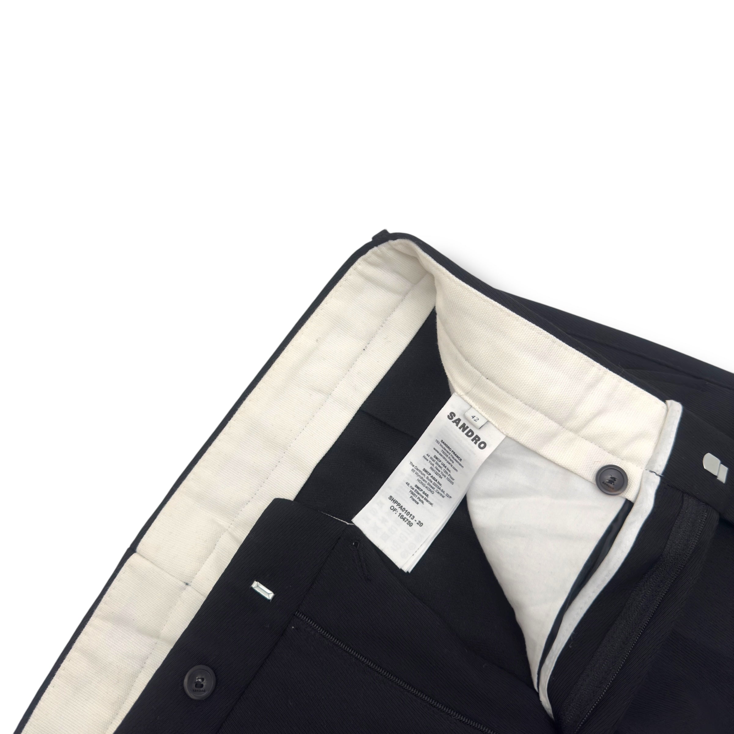 SANDRO PARIS STRAIGHT-LEG TROUSERS BLACK 42 / W32”