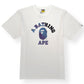A BATHING APE TIE DYE COLLEGE T-SHIRT WHITE / PURPLE XL
