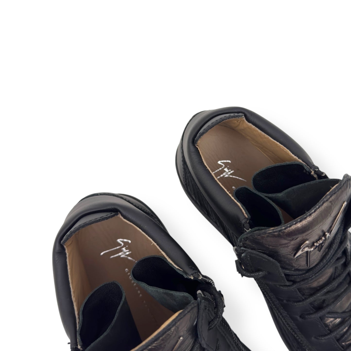 GIUSEPPE ZANOTTI ZIP-UP HIGH TOP SNEAKER BLACK / BRONZE 43 / UK9