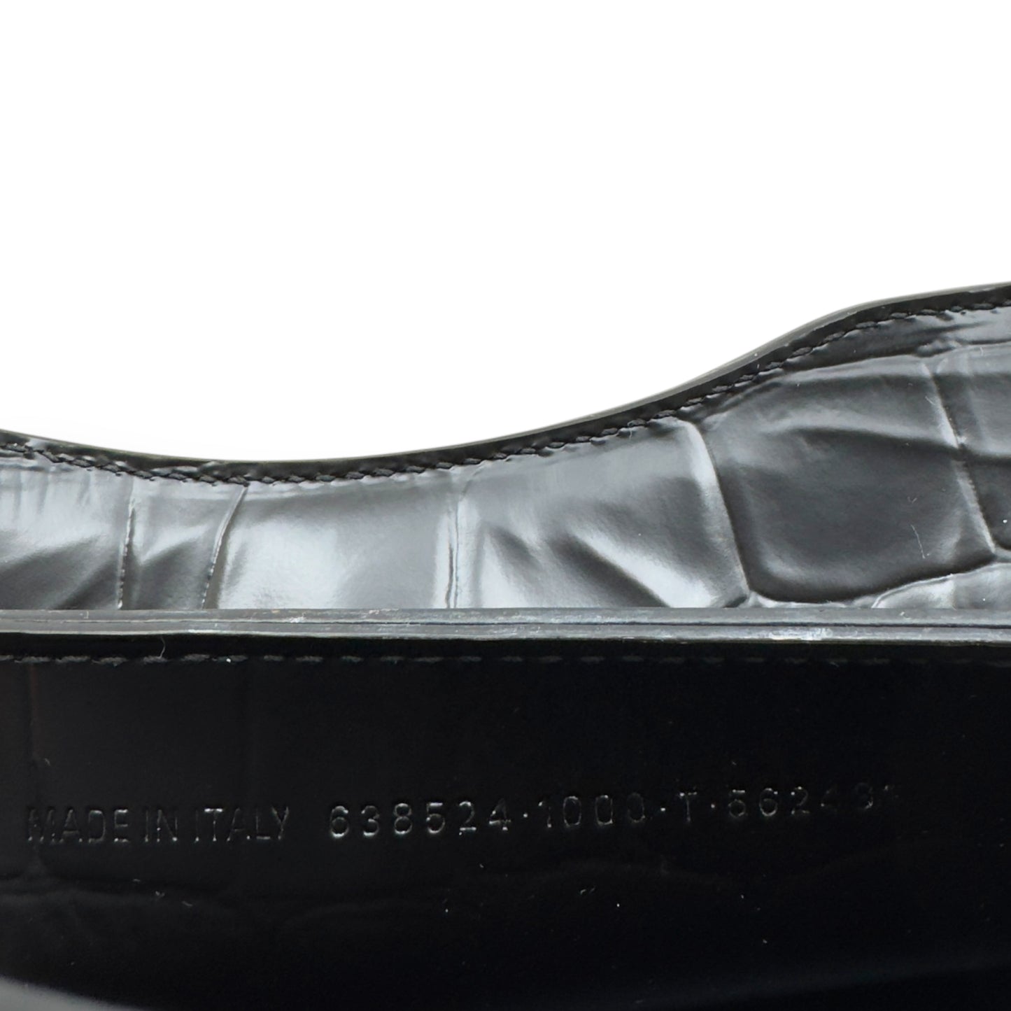 BALENCIAGA NEO CLASSIC CROC EMBOSSED LEATHER SHOULDER BAG BLACK MINI