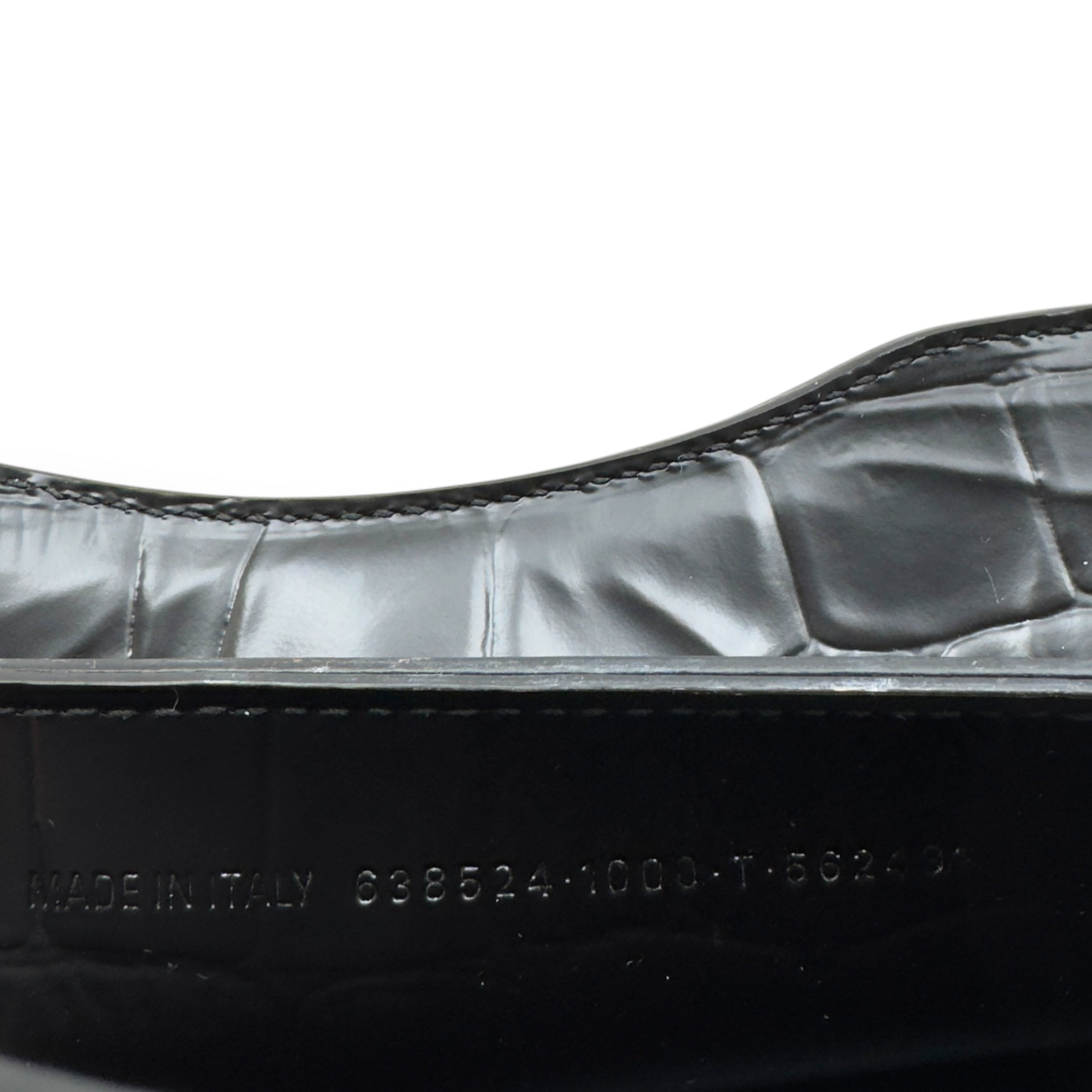 BALENCIAGA NEO CLASSIC CROC EMBOSSED LEATHER SHOULDER BAG BLACK MINI