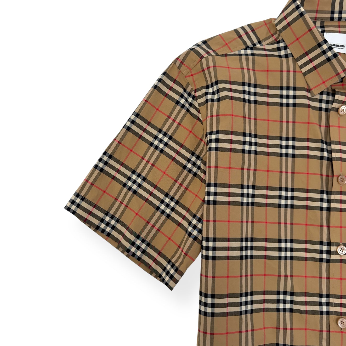 BURBERRY CHECK COTTON SHIRT BEIGE L