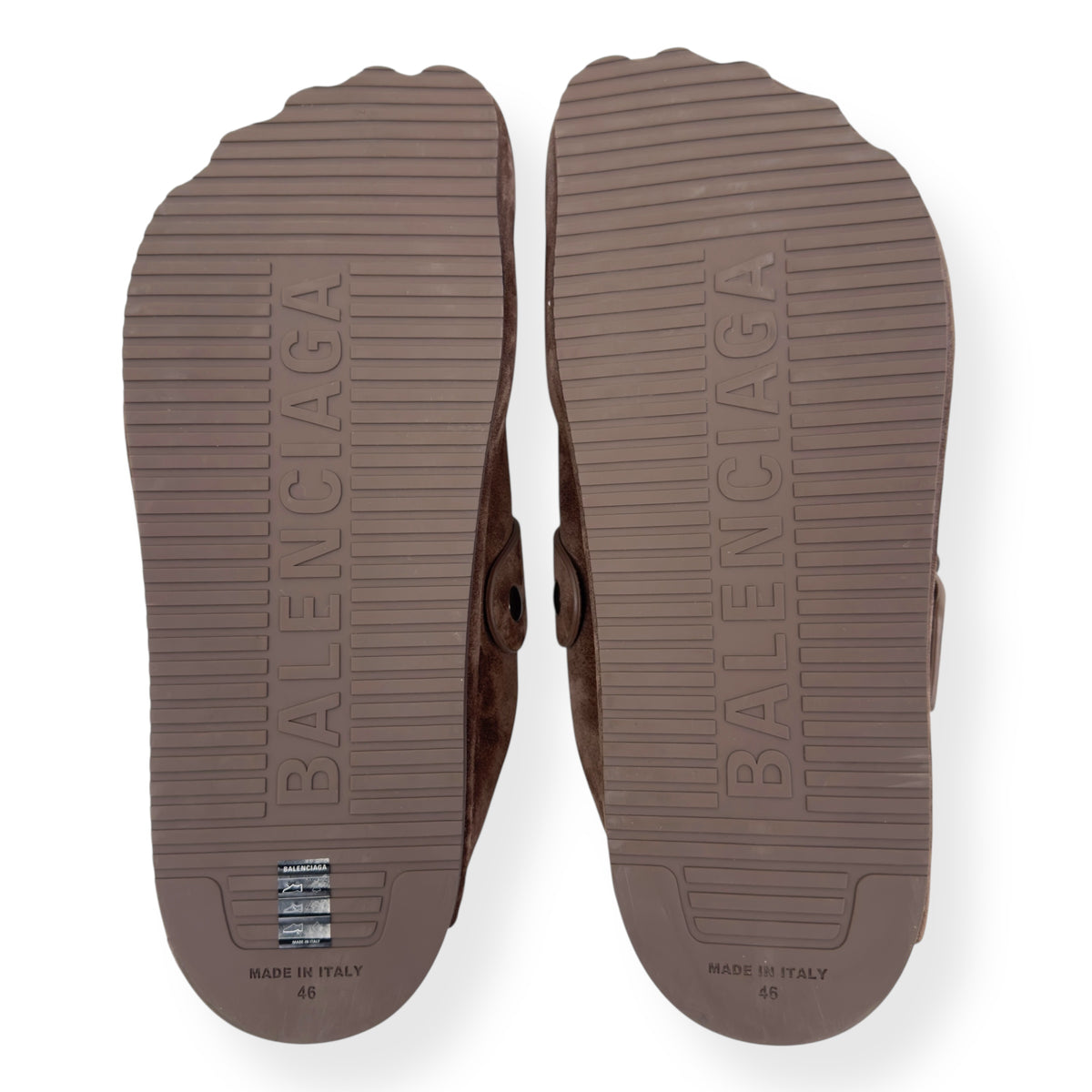 BALENCIAGA SUNDAY SUEDE MULES BROWN 46 / UK12