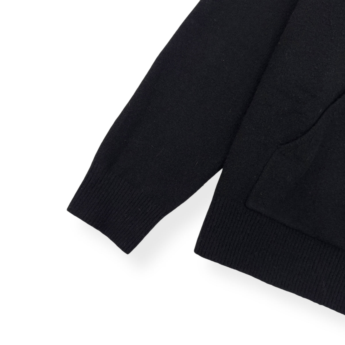 THE COUTURE CLUB FLUFFY EMBLEM KNITTED HOODIE BLACK / WHITE L