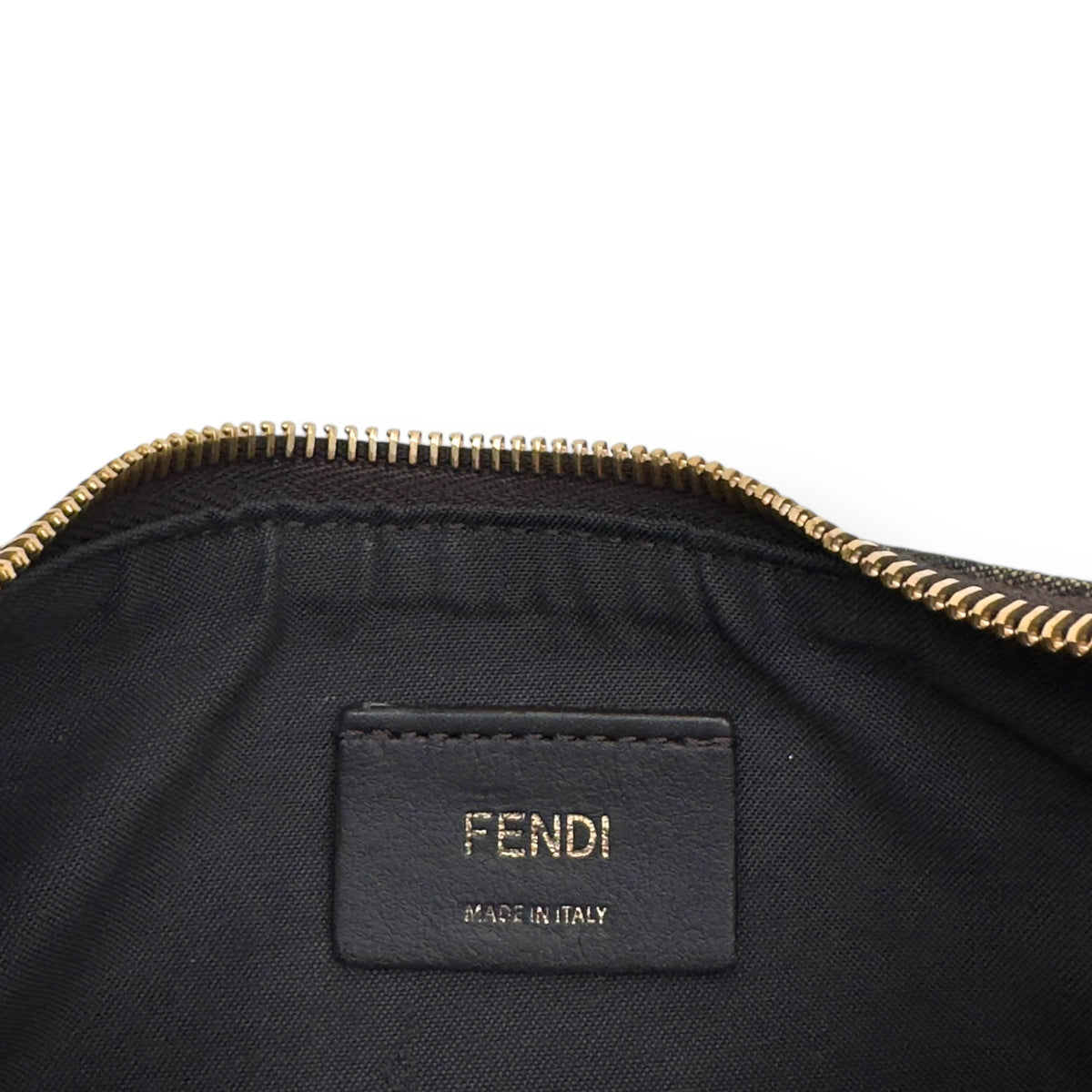 FENDI FENDIGRAPHY FF JACQUARD FABRIC BAG BLACK / BROWN S