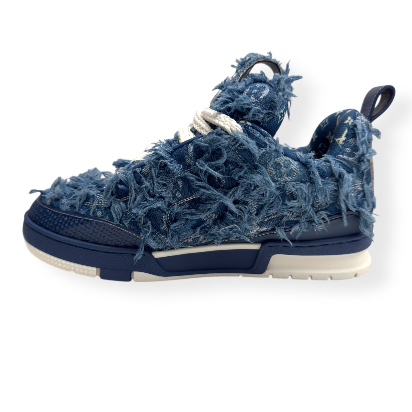LOUIS VUITTON DISTRESSED DENIM  LV SKATE SNEAKER LUXURY BLUE UK6