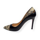 CHRISTIAN LOUBOUTIN PIGALLE WATER SNAKE TOE CAP CUT OUT PUMPS BLACK 36 / UK3