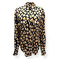 EQUIPMENT MELANNI HEART-PRINT SATIN-JERSEY SHIRT BLOUSE BLACK XL