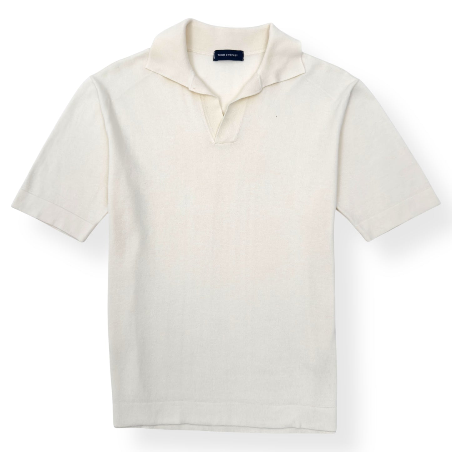 THOM SWEENEY SKIPPER COTTON POLO SHIRT CREAM M