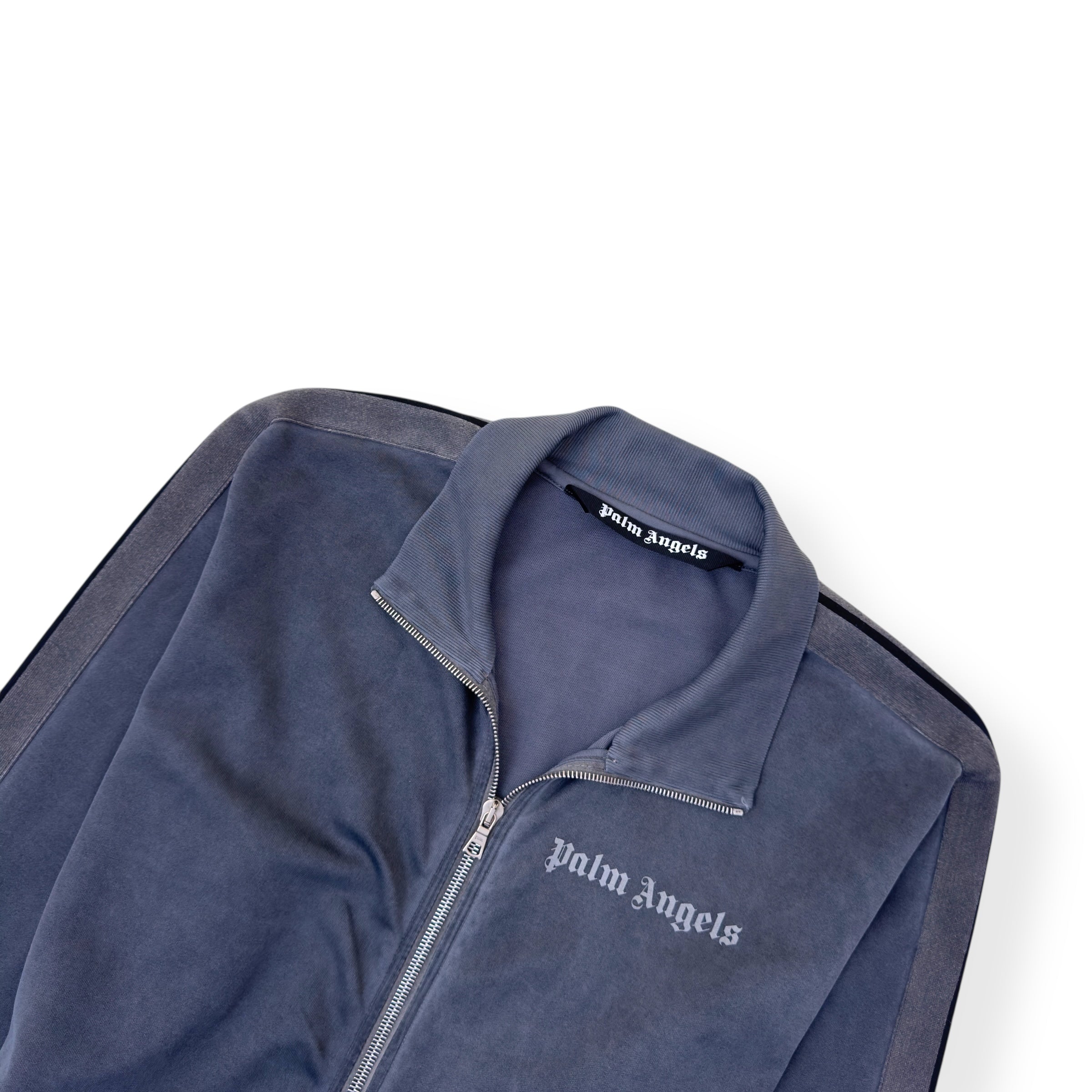 PALM ANGELS GARMENT DYED TRACK JACKET GREY XL