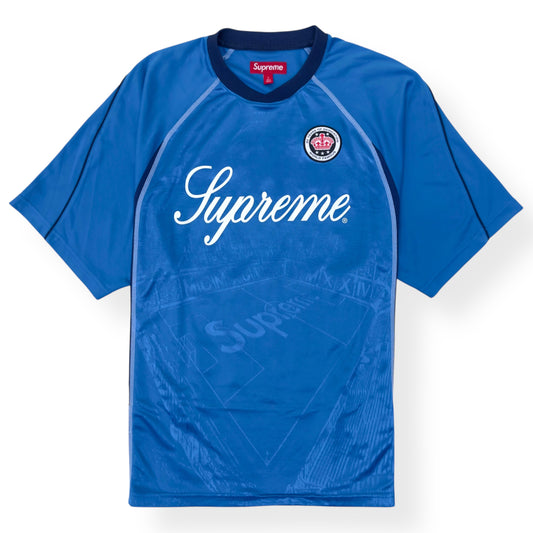 SUPREME JACQUARD SOCCER JERSEY BLUE L