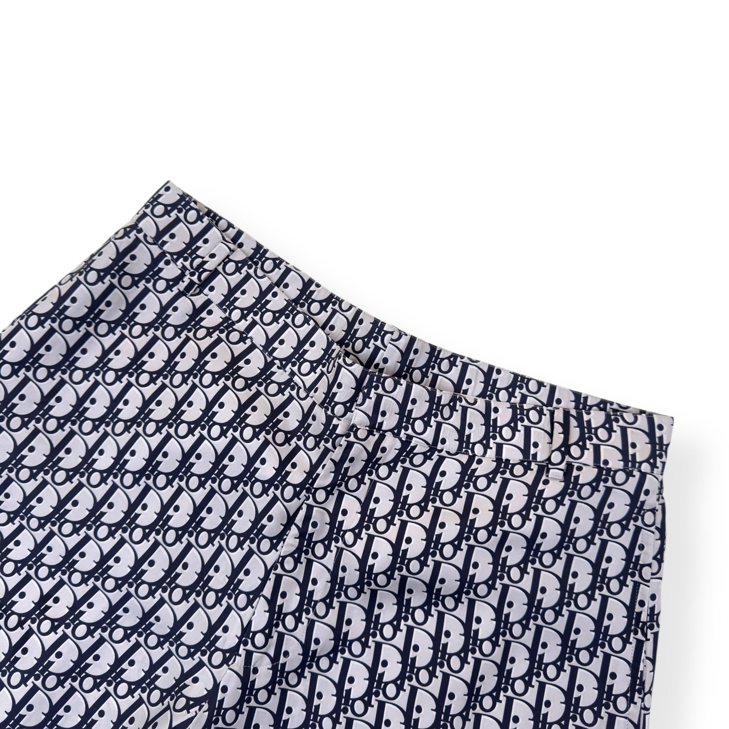 DIOR OBLIQUE SILK BERMUDA SHORTS BLACK / WHITE 48 / M