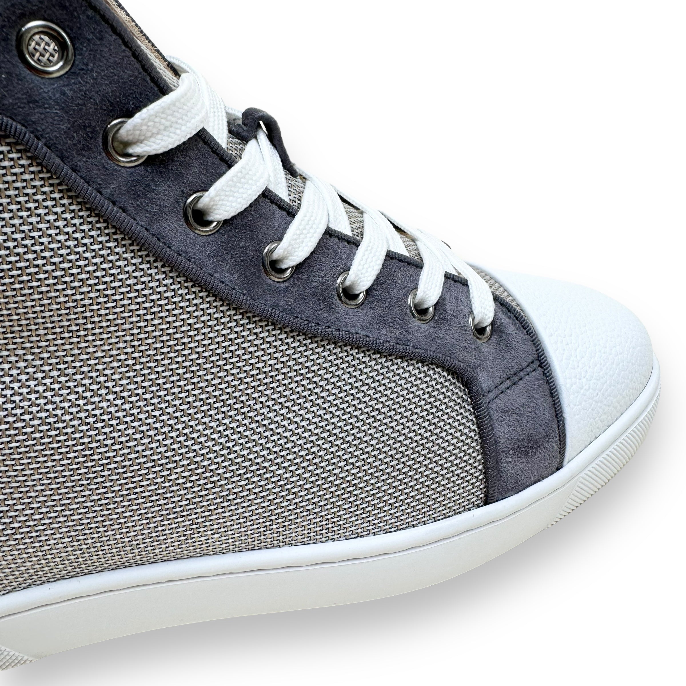 CHRISTIAN LOUBOUTIN LOUIS ORLATO HIGH TOP SNEAKER WHITE / GREY UK9