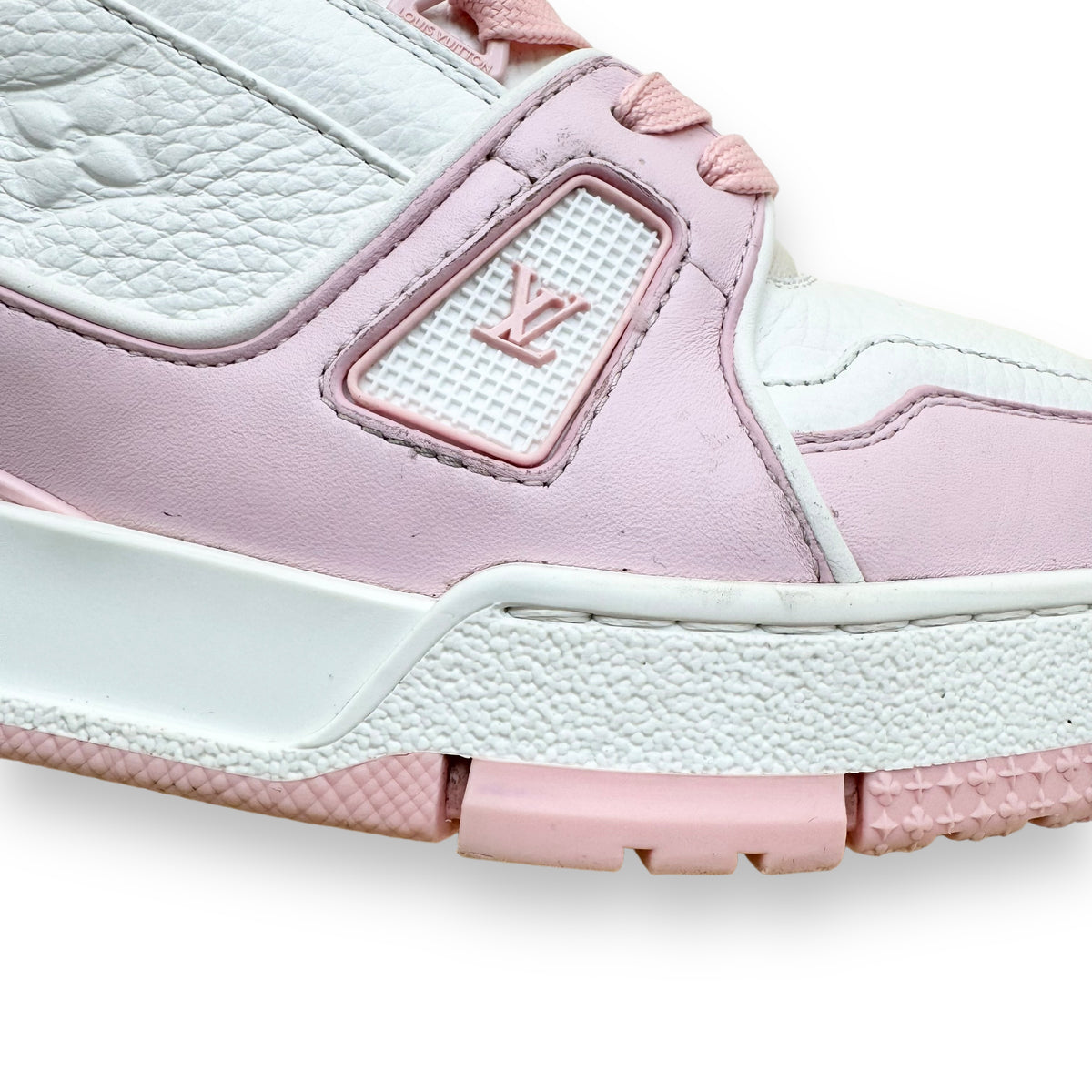 LOUIS VUITTON LEATHER LOW TOP SNEAKER PINK UK6.5