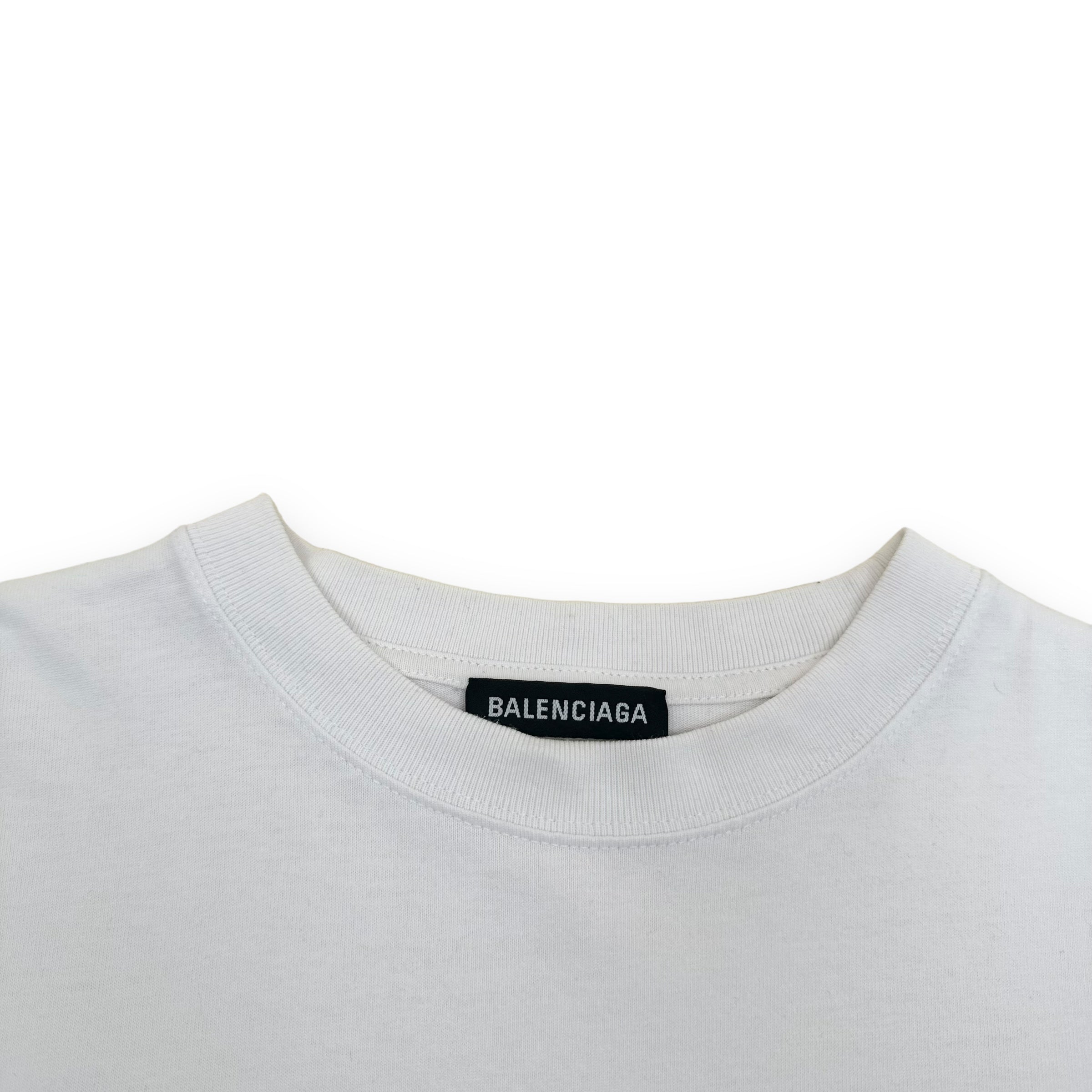 BALENCIAGA POLITICAL LOGO T-SHIRT WHITE M