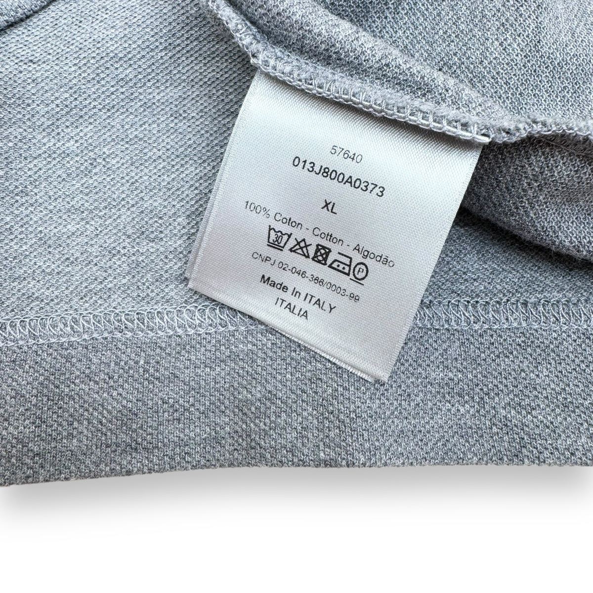 DIOR CD ICON LOGO COTTON POLO SHIRT GREY XL