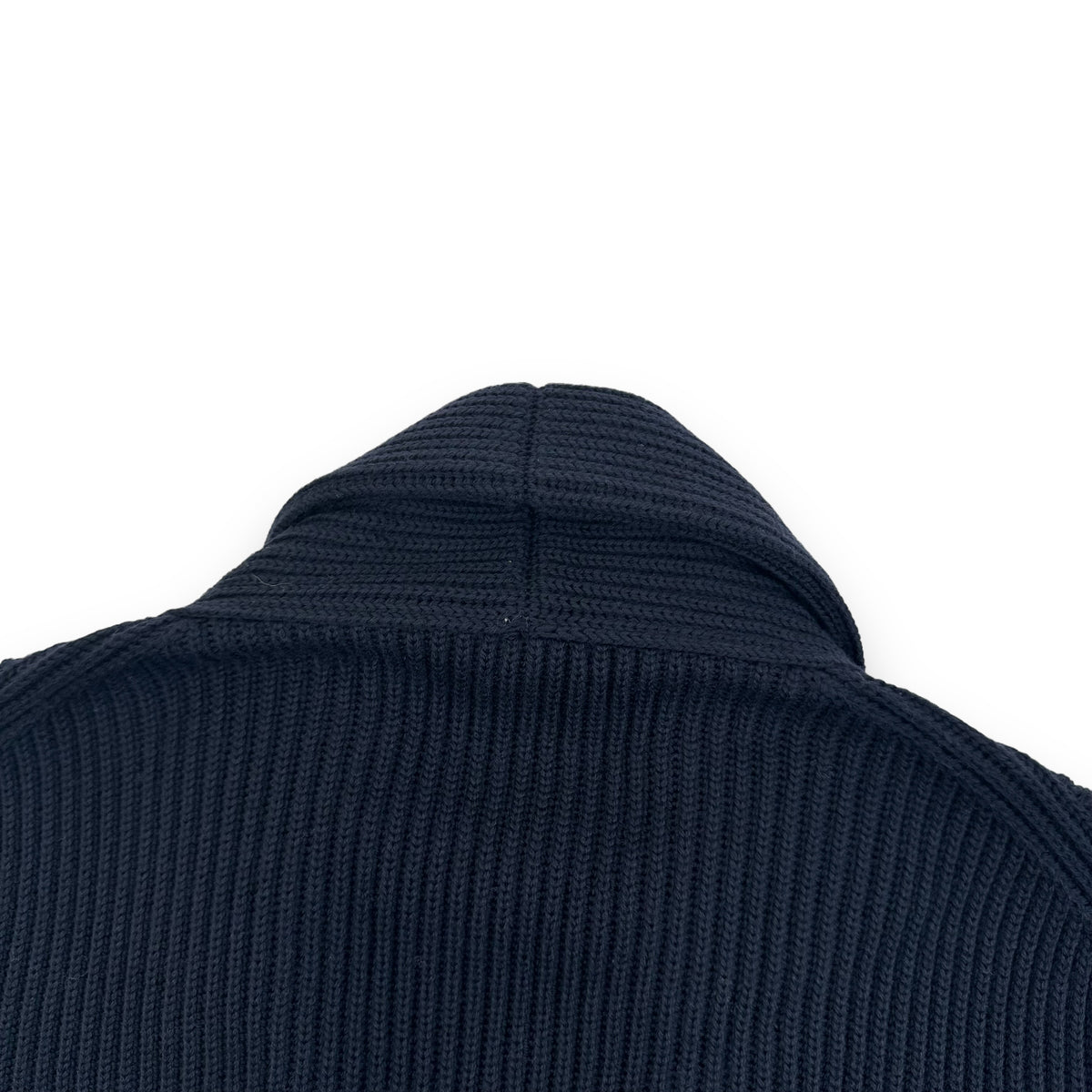 THOM SWEENEY AW23 SINGLE BREASTED WOOL / CASHMERE CARDIGAN NAVY L