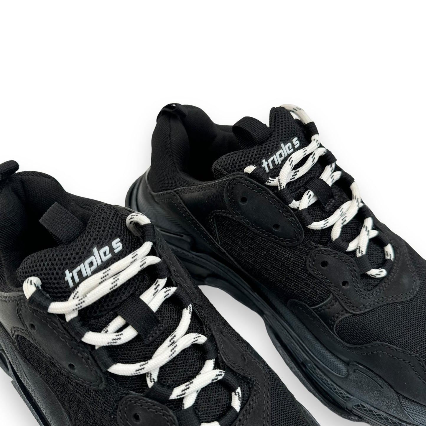 BALENCIAGA TRIPLE S DISTRESSED SNEAKER BLACK UK8