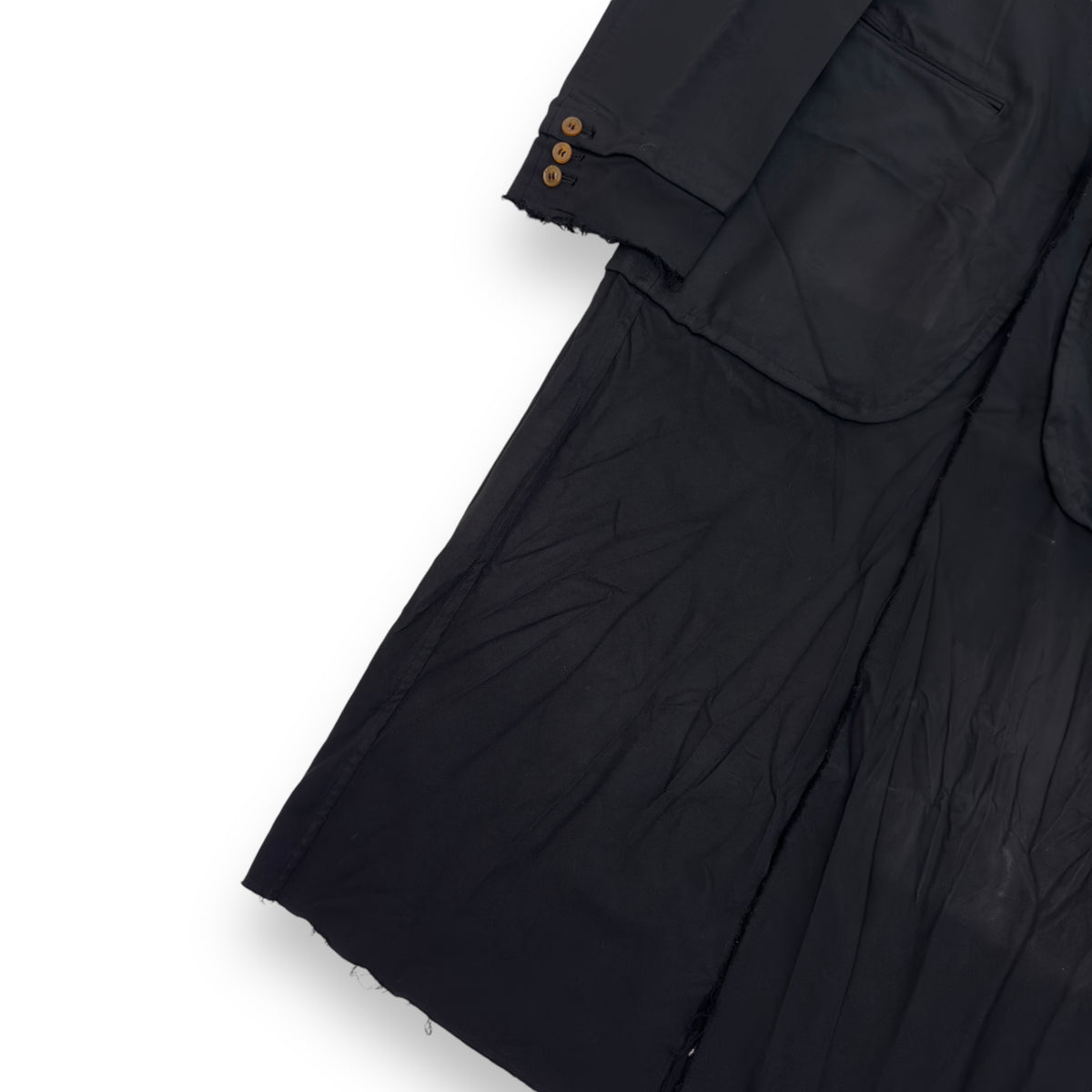 COMME DES GARÇONS HOMME PLUS SINGLE BREASTED CRINKLE COAT BLACK XL