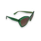 MIU MIU CORE COLLECTION GLITTER SUNGLASSES GREEN / BROWN O/S
