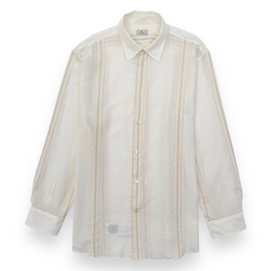 ETRO EMBROIDERED COTTON SHIRT IVORY XXL