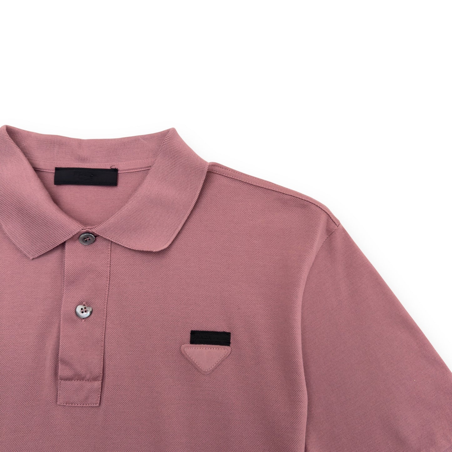 PRADA CHEST LOGO POLO SHIRT PINK M