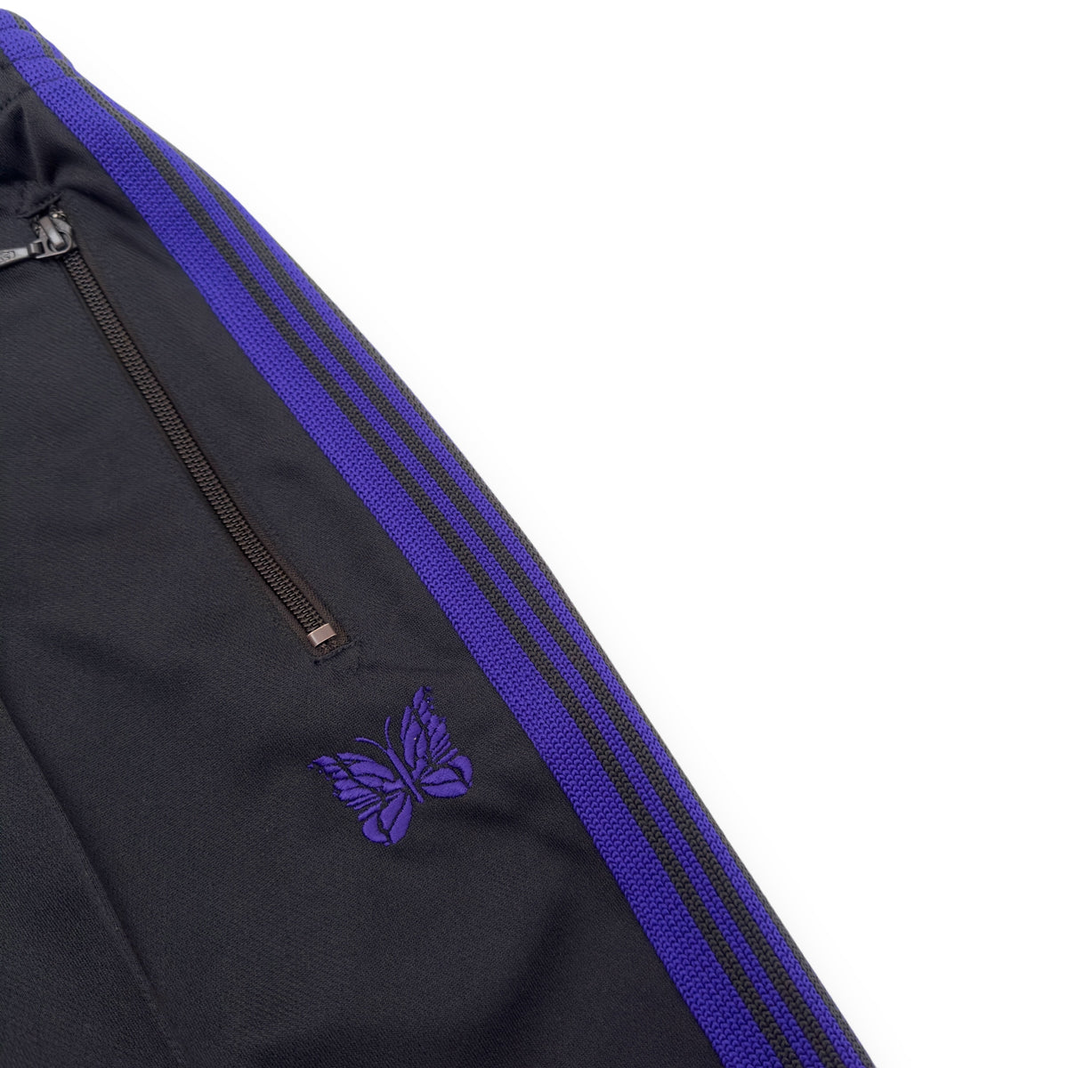 NEEDLES TRACK PANTS BLACK / PURPLE XL
