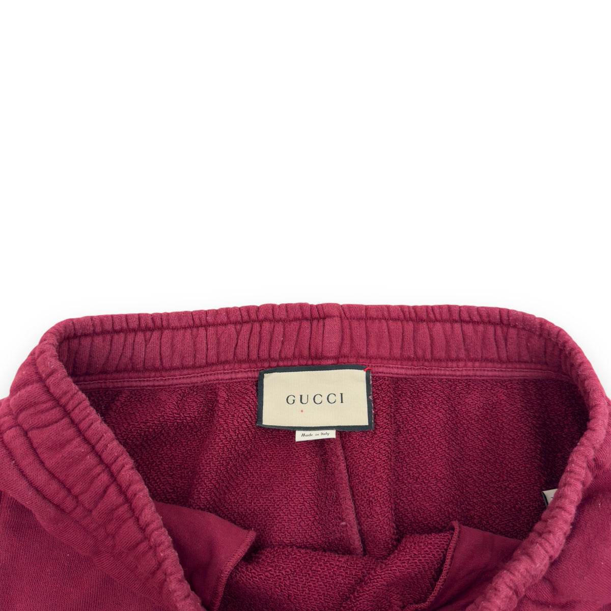 GUCCI 'ORGASMIQUE' JOGGERS BURGUNDY / WHITE L