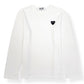 CDG PLAY LONG SLEEVE T-SHIRT WHITE M