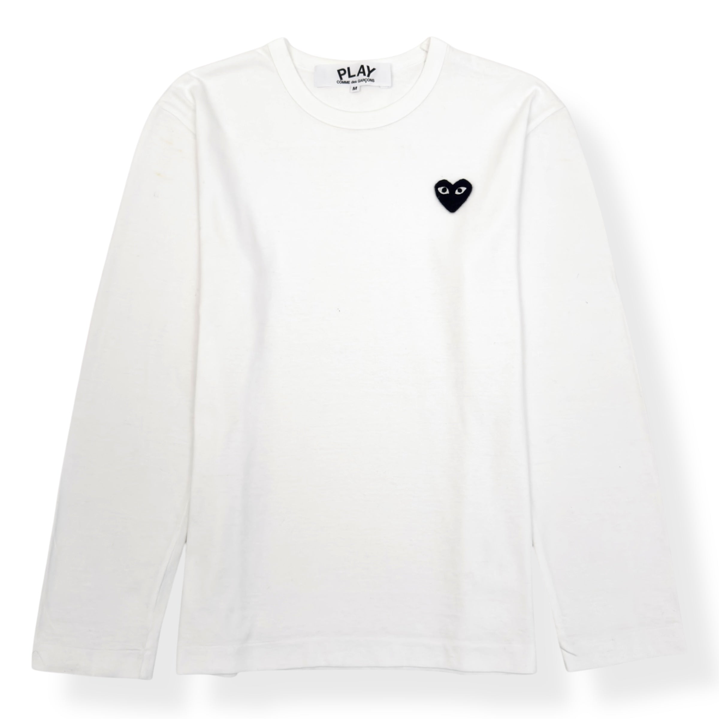 CDG PLAY LONG SLEEVE T-SHIRT WHITE M