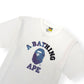 A BATHING APE TIE DYE COLLEGE T-SHIRT WHITE / PURPLE XL