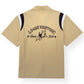 LOUIS VUITTON SHORT-SLEEVE ‘JUMPING DOG’ EMBROIDERED COTTON BOWLING SHIRT SAND XXL