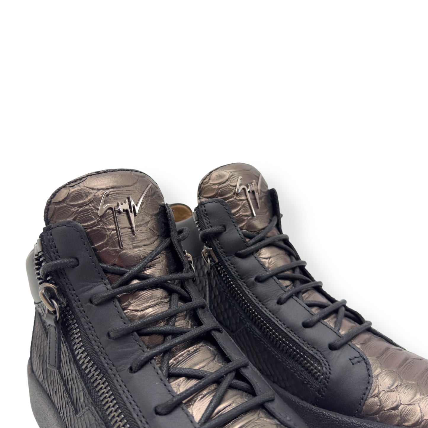 GIUSEPPE ZANOTTI ZIP-UP HIGH TOP SNEAKER BLACK / BRONZE 43 / UK9