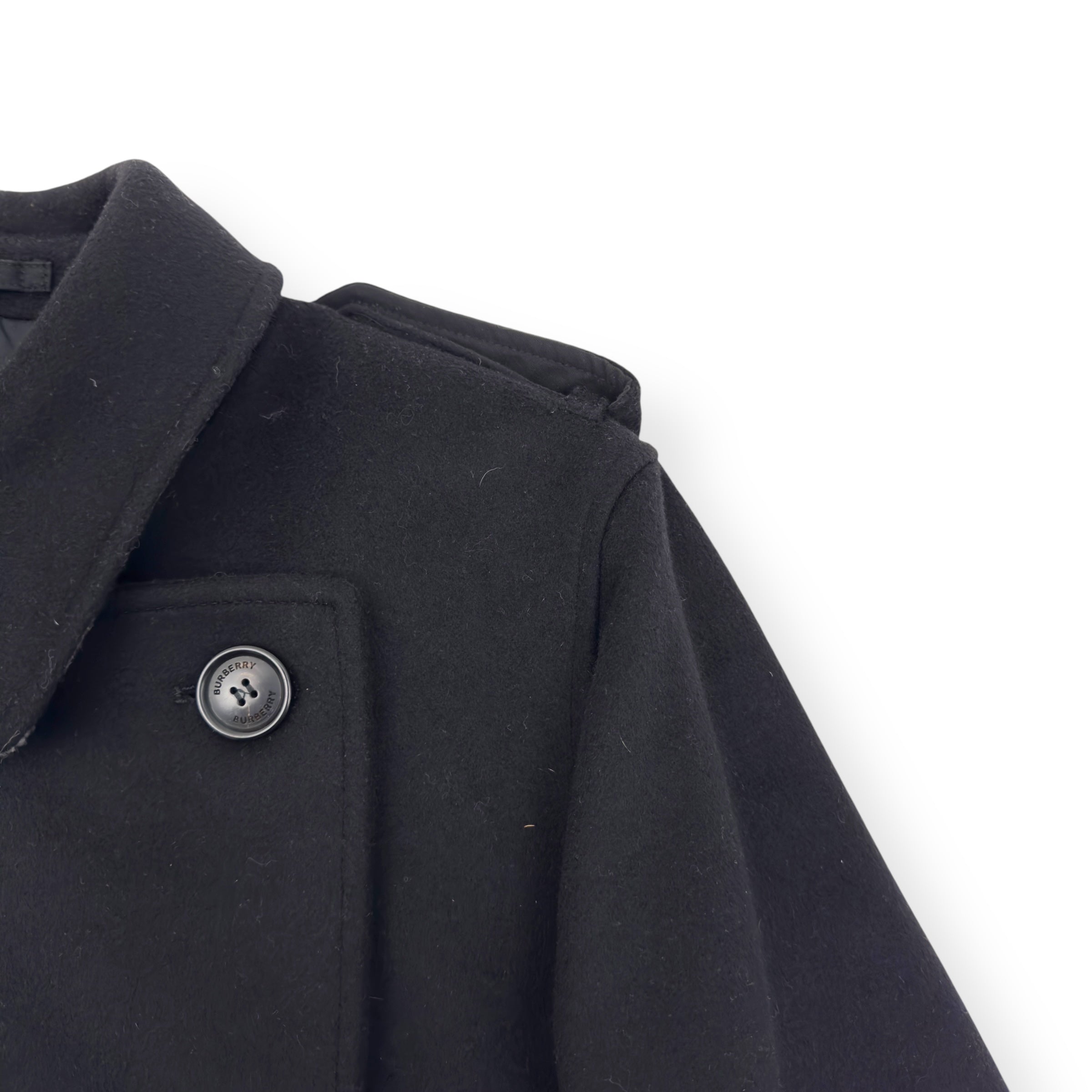 BURBERRY MID-LENGTH CASHMERE BLEND KENSINGTON TRENCH COAT BLACK 50 / M