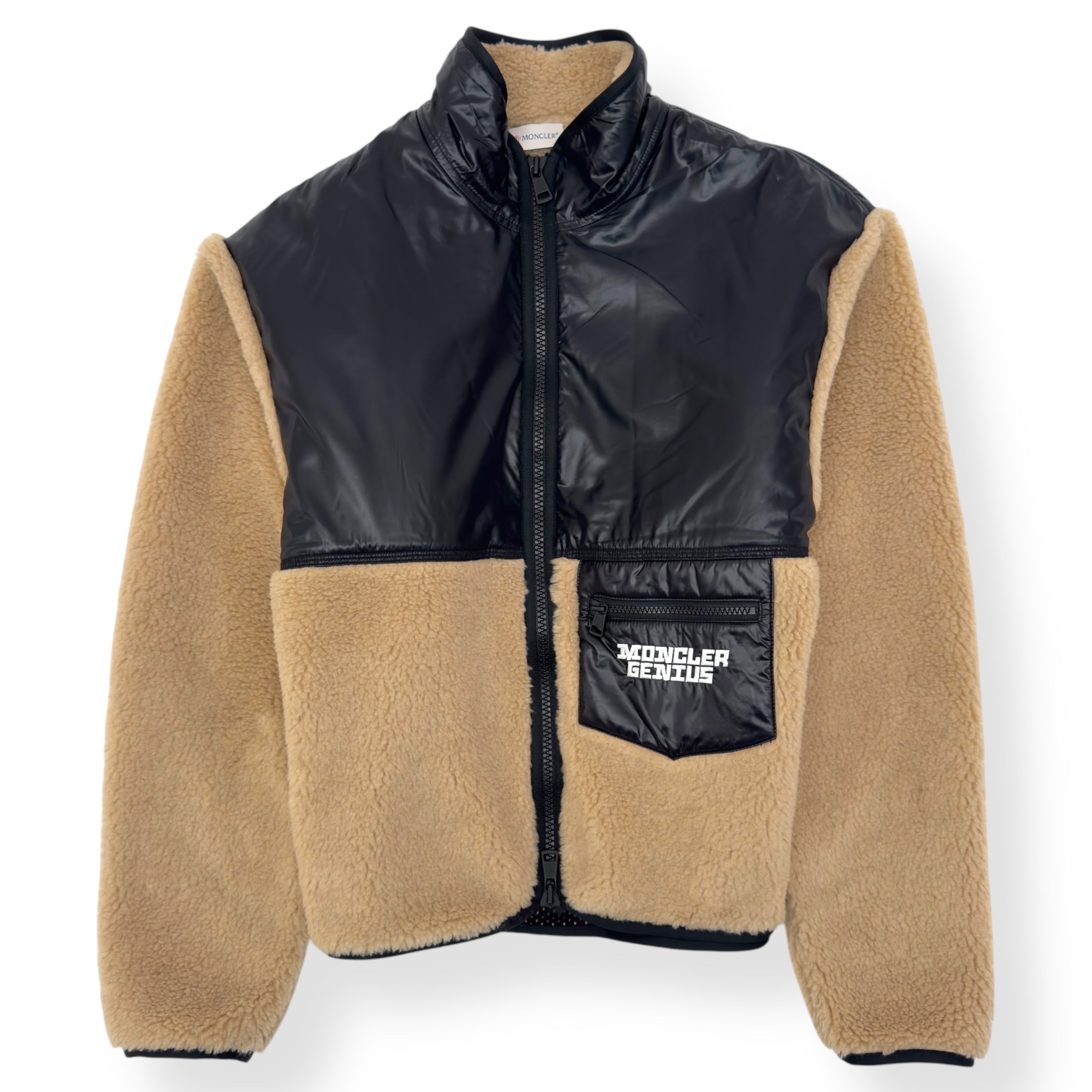 MONCLER GENIUS FLEECE JACKET BEIGE / BLACK M
