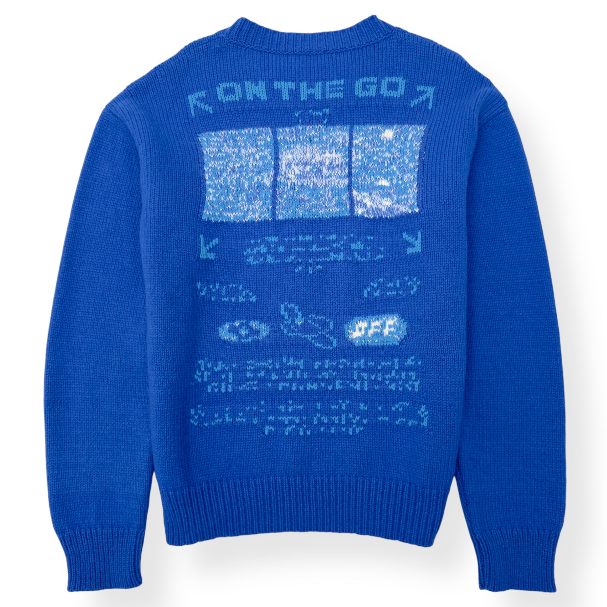 OFF-WHITE WOOL-BLEND SWEATER BLUE L
