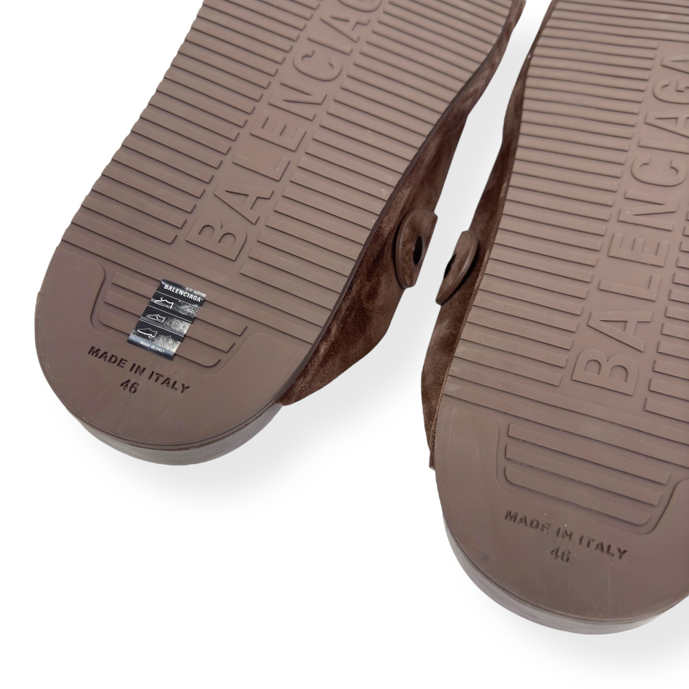 BALENCIAGA SUNDAY SUEDE MULES BROWN 46 / UK12