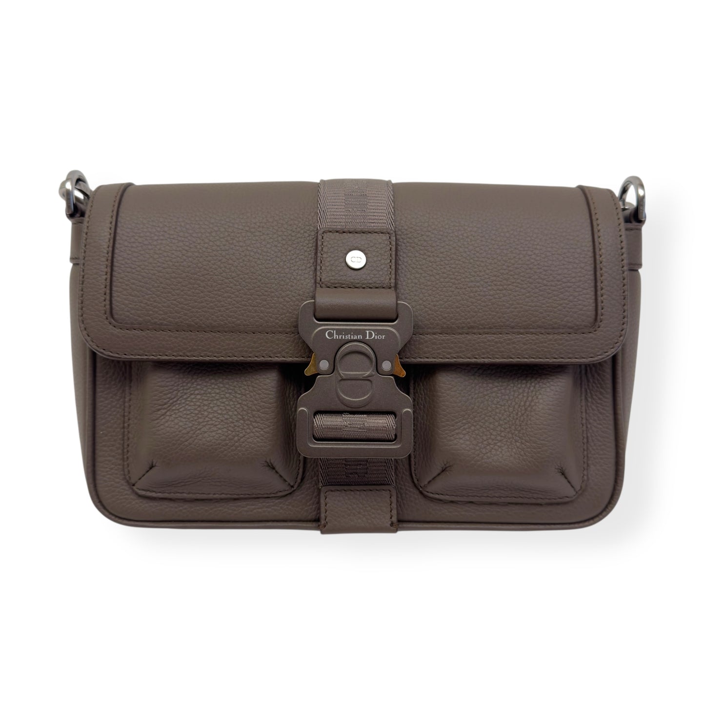 DIOR HIT THE ROAD GRAINED CALFSKIN SHOULDER BAG BROWN S
