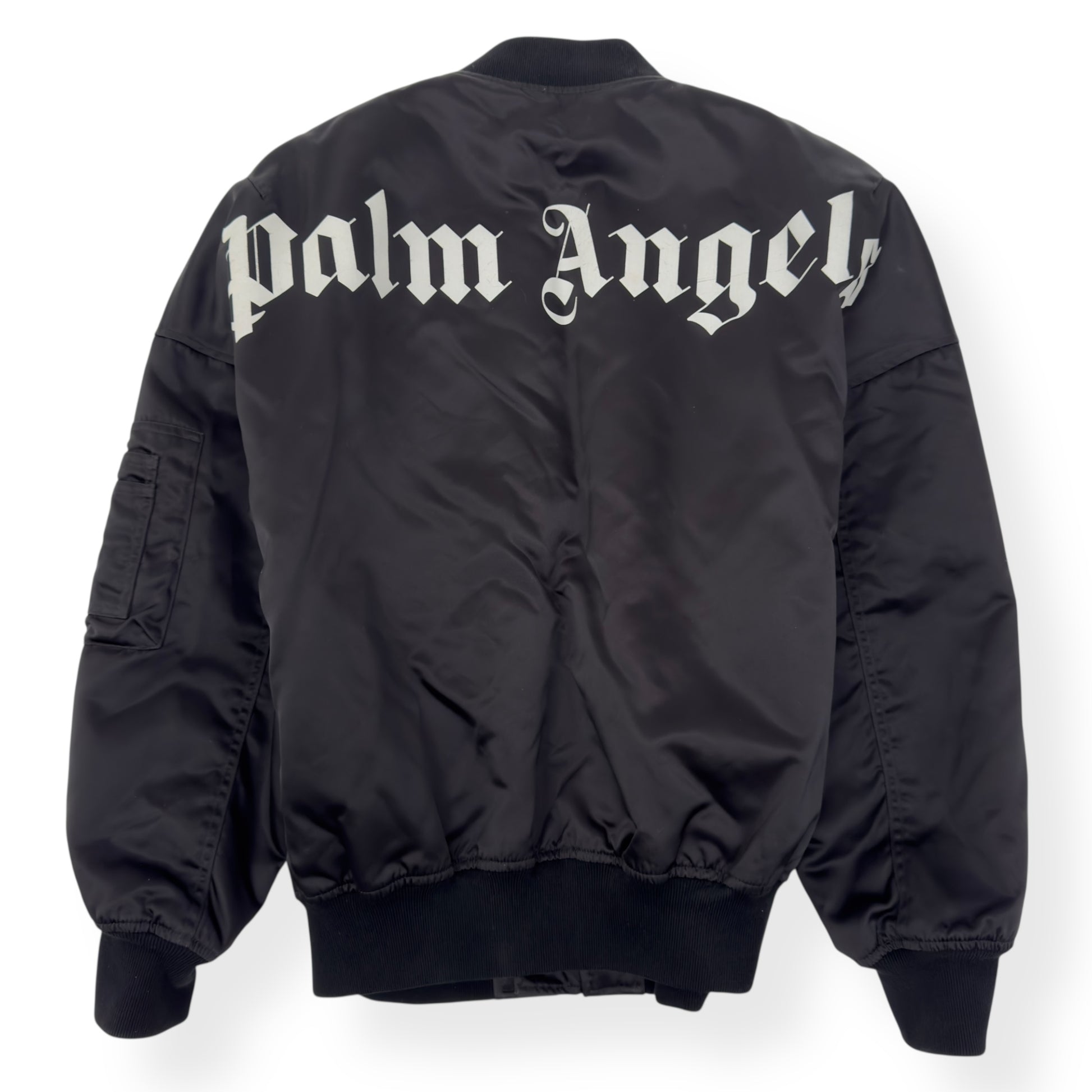 PALM ANGELS OVERSIZED ZIP UP BOMBER JACKET BLACK XS – Wylist