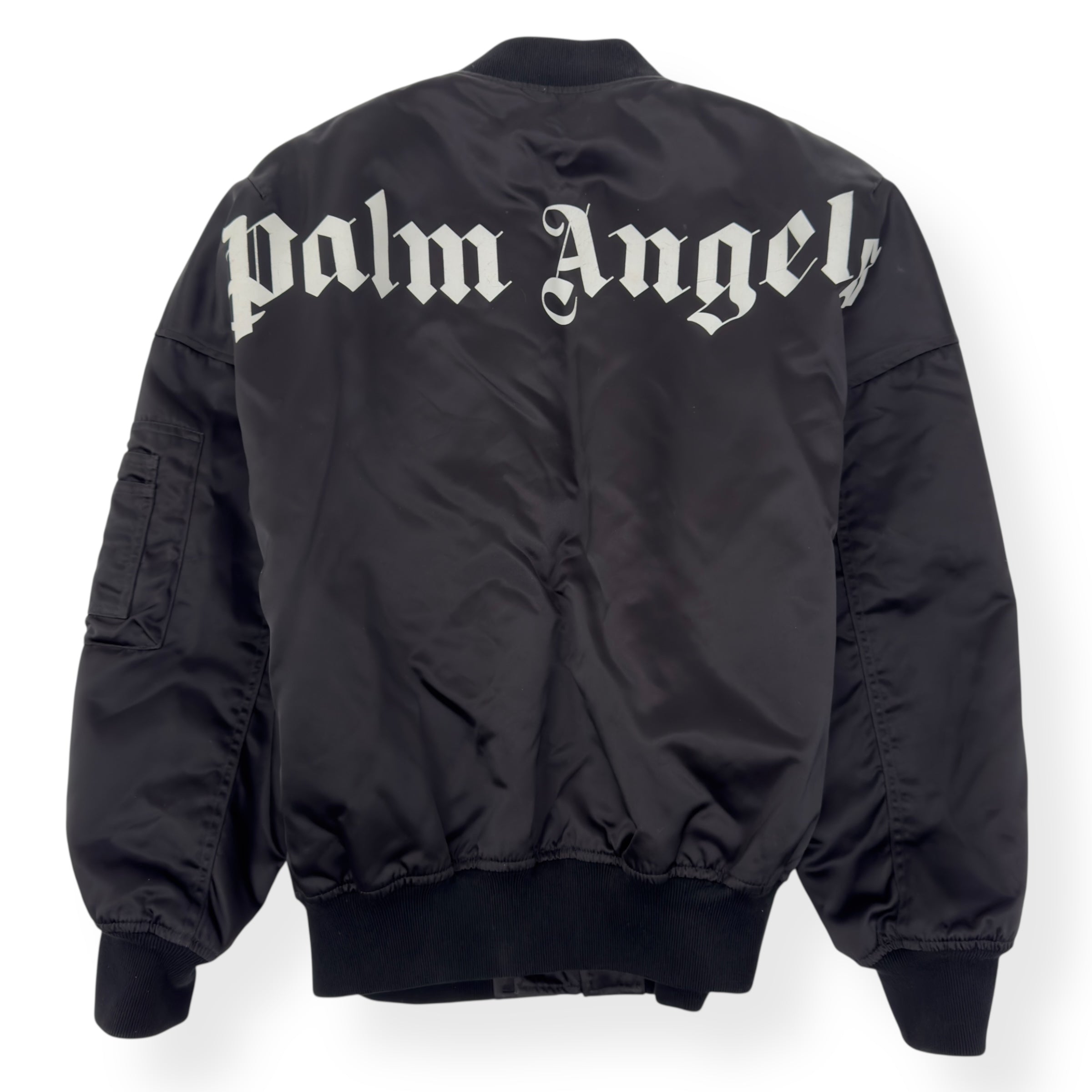 PALM ANGELS OVERSIZED ZIP UP BOMBER JACKET BLACK XS