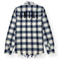 AMIRI DISTRESSED FLANNEL SHIRT BLUE / WHITE M