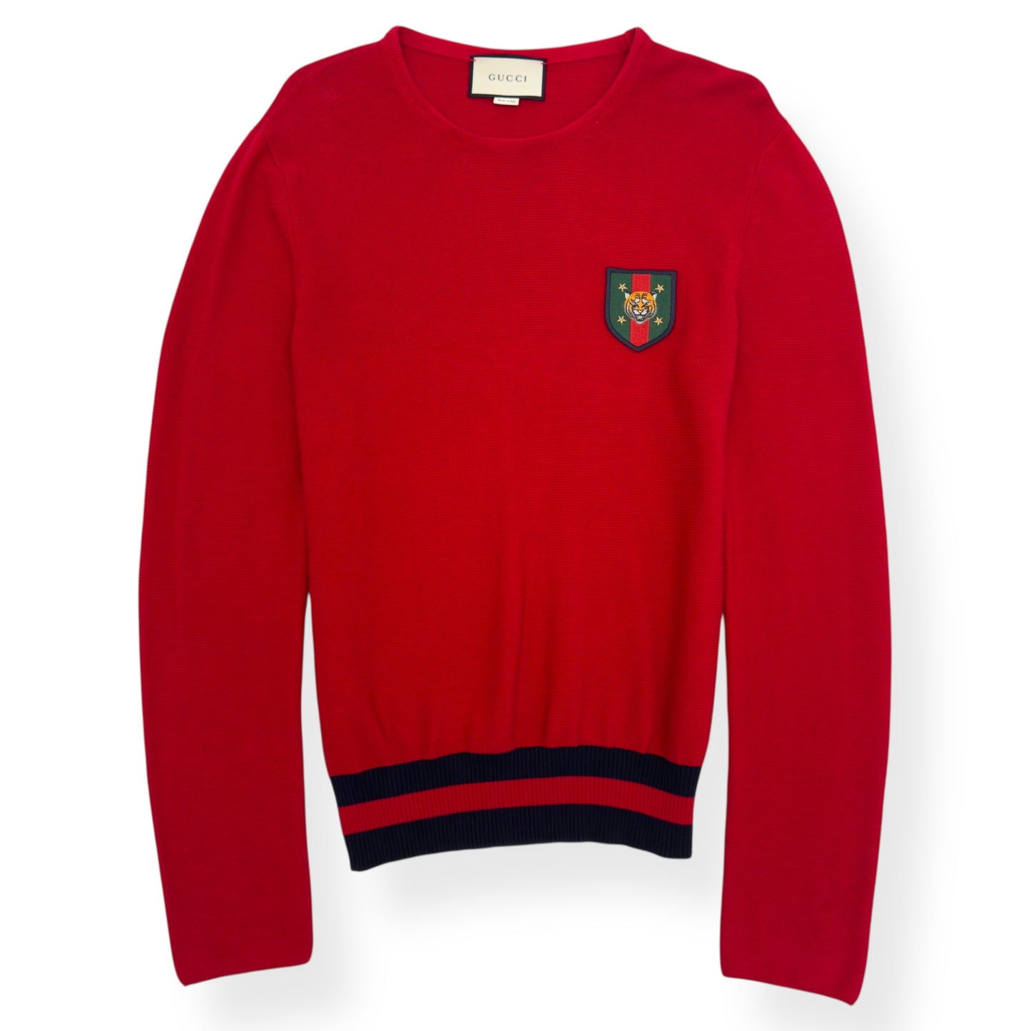 GUCCI PATCH DETAILED SWEATER RED L