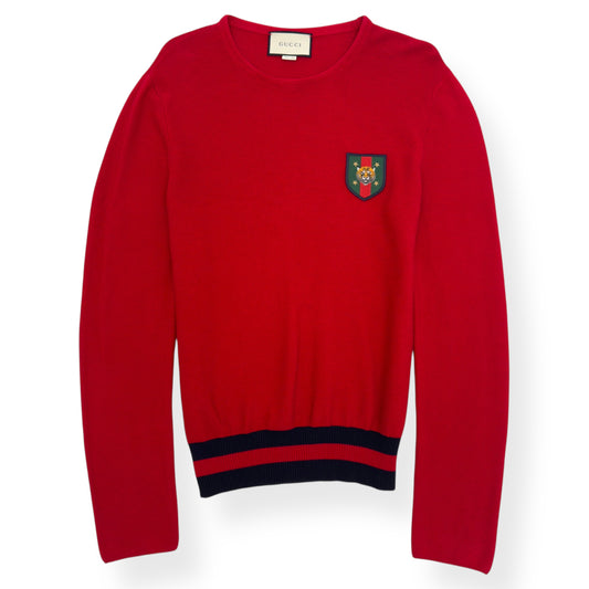 GUCCI PATCH DETAILED SWEATER RED L