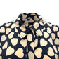 EQUIPMENT MELANNI HEART-PRINT SATIN-JERSEY SHIRT BLOUSE BLACK XL
