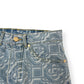 CASABLANCA BLEACHED MONOGRAM STRAIGHT-LEG DENIM JEANS BLUE W26”