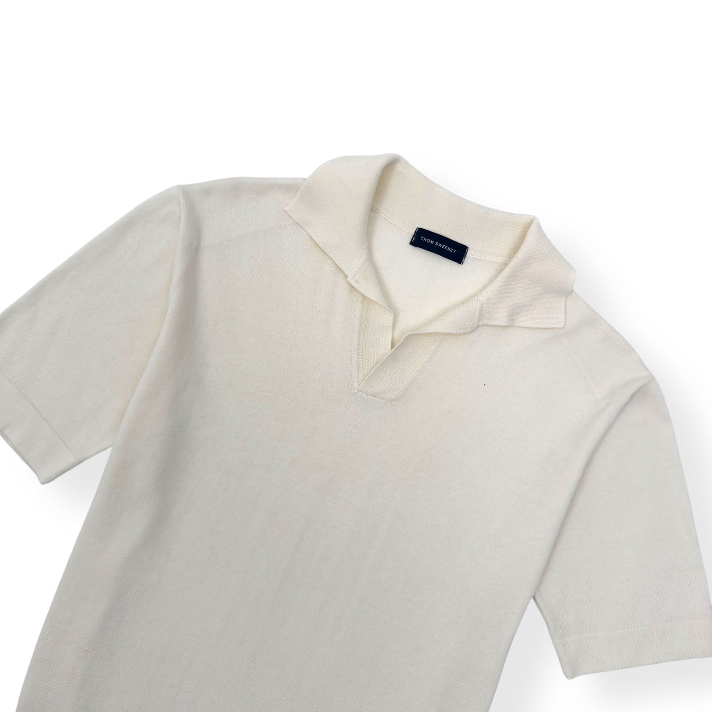 THOM SWEENEY SKIPPER COTTON POLO SHIRT CREAM M