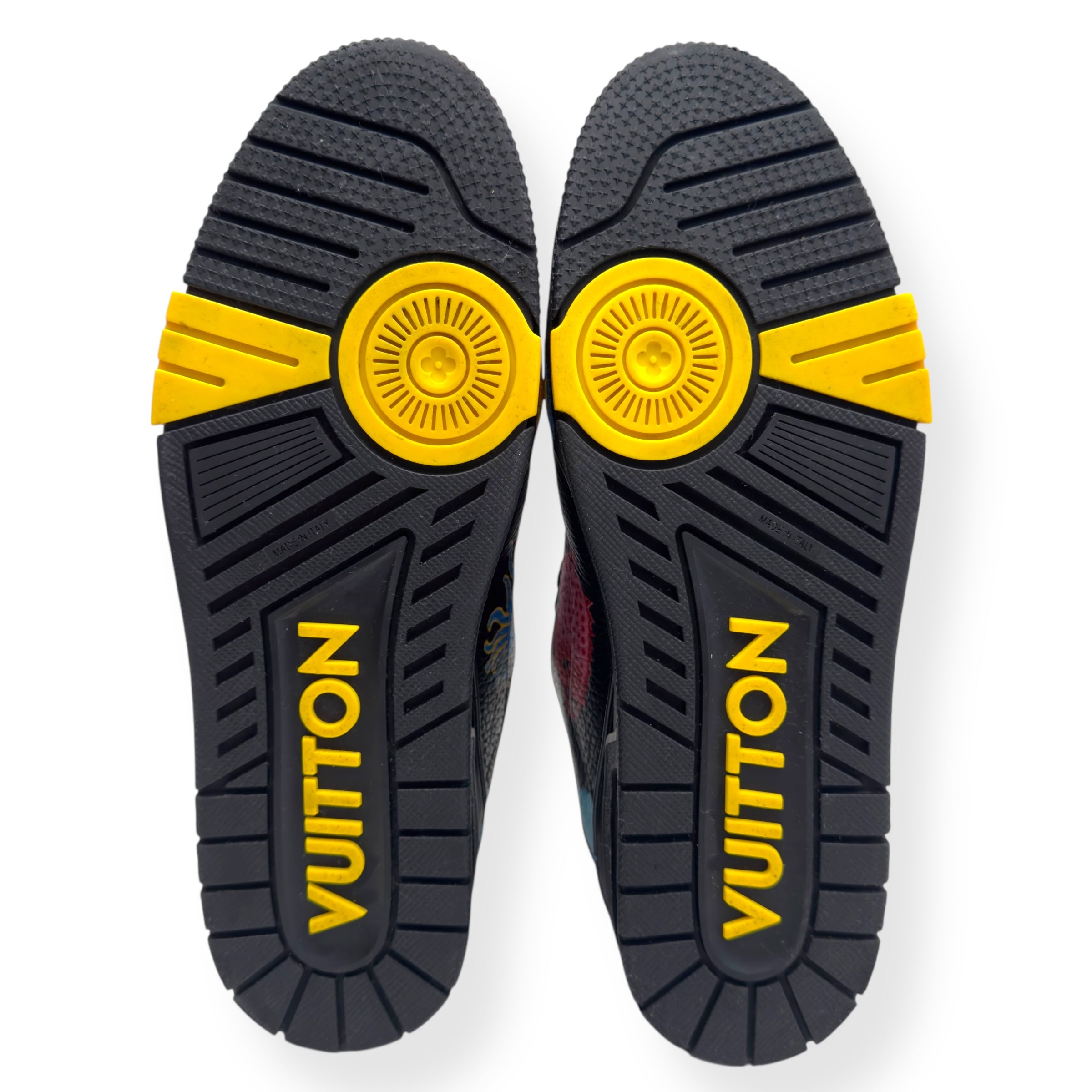 LOUIS VUITTON X YAYOI KUSAMA LV TRAINER BLACK UK10