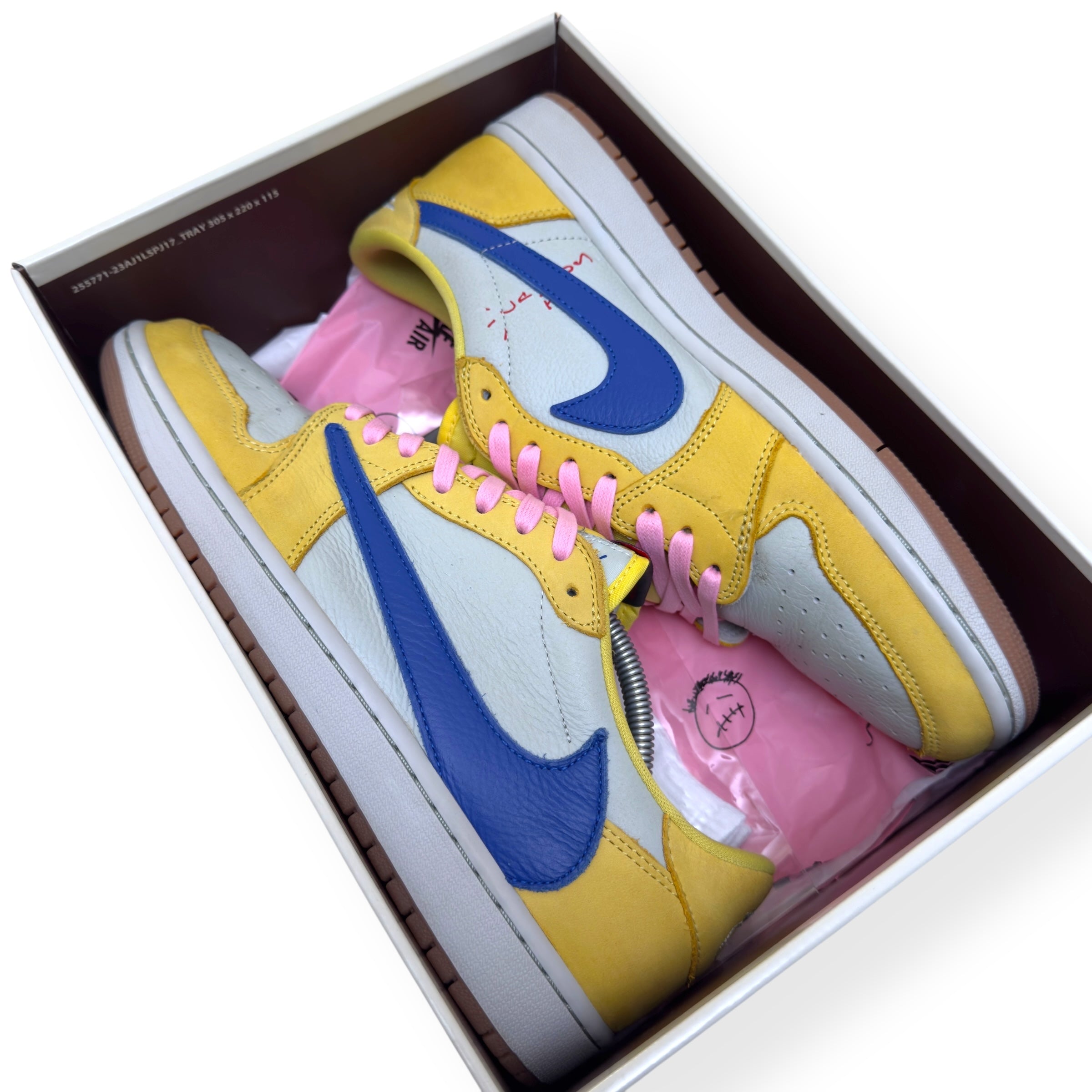 NIKE AIR JORDAN 1 X TRAVIS SCOTT LOW TOP SNEAKER CANARY UK9
